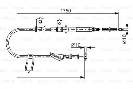 Трос, стояночная тормозная система 1 987 482 351 BOSCH 1987482351