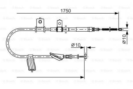 Трос, стояночная тормозная система 1 987 482 352 BOSCH 1987482352