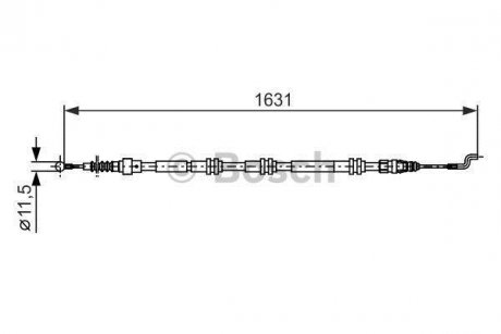 Трос, стояночная тормозная система 1 987 482 376 BOSCH 1987482376