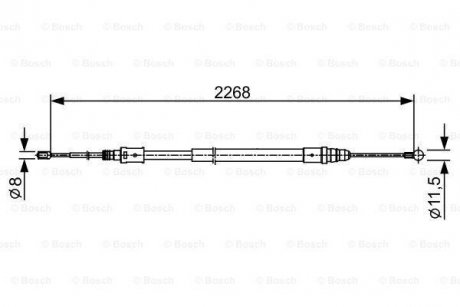 Трос ручного тормоза CITROEN C5 III 1.6HDI 109KM 08-, 2.0 16V 140KM 08- BOSCH 1987482409