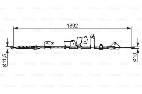 Трос остановочных тормозов BOSCH 1987482439