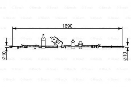 Трос, стояночная тормозная система BOSCH 1987482443