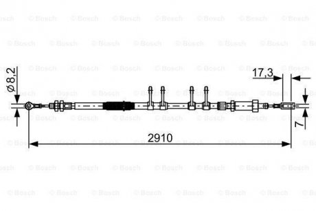 Трос, стояночная тормозная система 1 987 482 447 BOSCH 1987482447