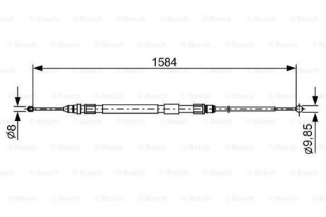 Трос ручного тормоза BMW F30, F35 316D 116KM 12-, 318D 143KM 12- BOSCH 1987482491