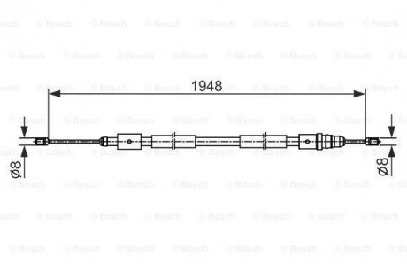 Трос ручного гальма BOSCH 1 987 482 541 (фото 1)