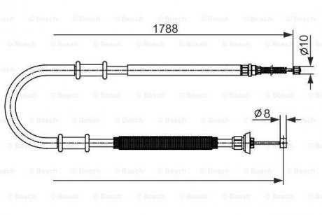 Тормозной трос FIAT Doblo RL ''05-16 BOSCH 1987482590