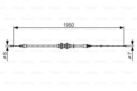 Трос ручного тормоза RENAULT MEGANE IV 1.2TCE 15-, 1.6TCE 15- BOSCH 1987482785