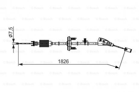 Трос ручного тормоза CITROEN C4 GRAND PICASSO I 1.6 16V 08-, 1.6HDI 06- BOSCH 1987482795