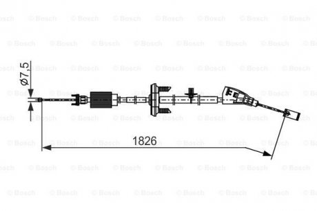 Трос ручного тормоза PEUGEOT 3008 2.0HDI 09-, 5008 1.2 15- BOSCH 1987482799