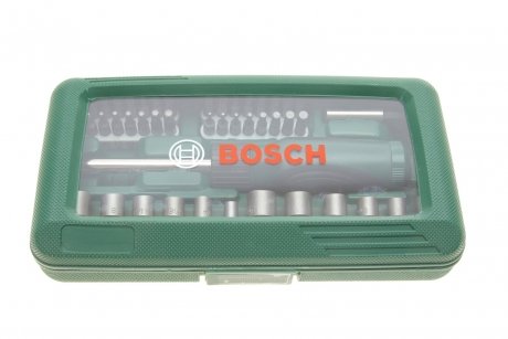 Тріскачка + набір бит + головки + подовжувач + кейс 46шт. BOSCH 2607019504