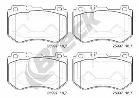 Гальмівні колодки, дискові BRECK 259970070100
