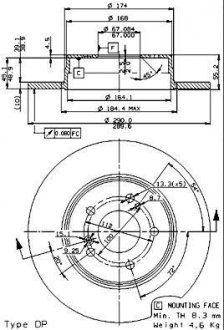 Тормозной диск BREMBO 08721176