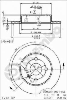 Гальмівні диски BREMBO 08762675 (фото 1)