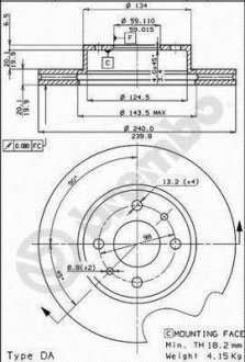 Тормозной диск BREMBO 09302320