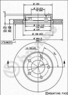 Тормозной диск BREMBO 09486610