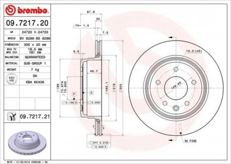 Гальмівний диск BREMBO 09.7217.21