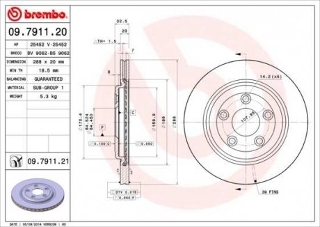 Диск тормозной BREMBO 09791121