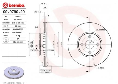 Диск тормозной BREMBO 09979020 (фото 1)