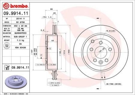 Диск тормозной BREMBO 09991411