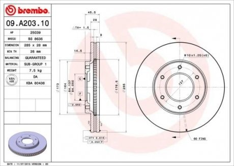 Гальмівний диск BREMBO 09A20310