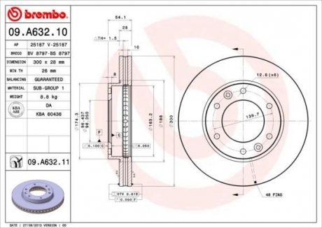 Диск тормозной BREMBO 09A63211