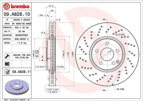 Диск тормозной BREMBO 09A82811