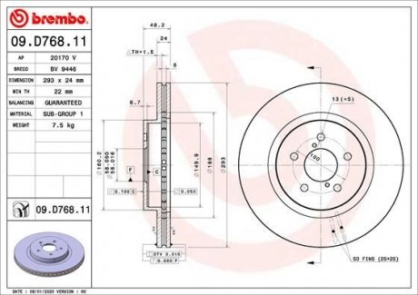 Гальмівний диск BREMBO 09.D768.11