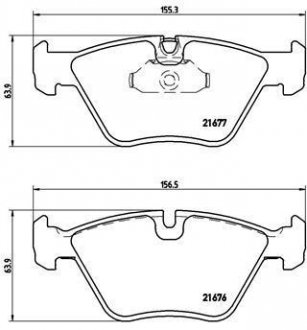 Тормозные колодки, дисковый тормоз (набор) BREMBO P06022 (фото 1)