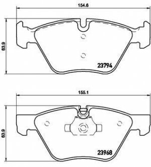 Тормозные колодки, дисковый тормоз (набор) BREMBO P06036 (фото 1)