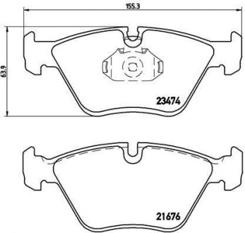 Гальмівні колодки, дискове гальмо (набір) BREMBO P06042 (фото 1)