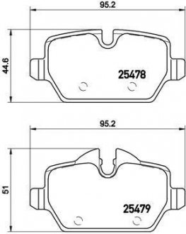 Тормозные колодки дисковые BREMBO P06 080 (фото 1)