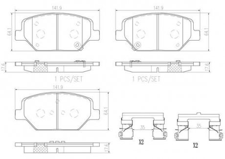 Тормозные колодки дисковые BREMBO P07 007