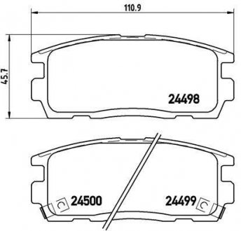 Гальмівні колодки, дискове гальмо (набір) BREMBO P 10 004 (фото 1)