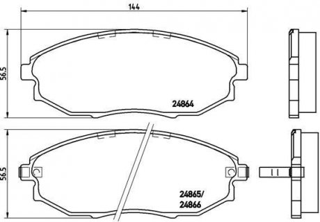 Гальмівні колодки, дискове гальмо (набір) BREMBO P10007 (фото 1)