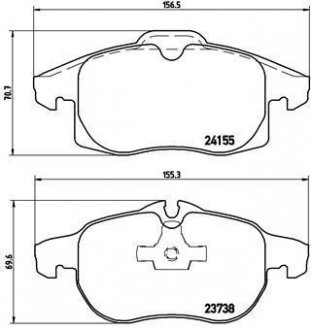 Гальмівні колодки, дискове гальмо (набір) BREMBO P10011