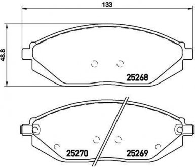 ГАЛЬМІВНІ КОЛОДКИ ДИСКОВІ BREMBO P10 054