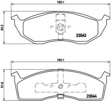 Тормозные колодки, дисковый тормоз (набор) BREMBO P11008