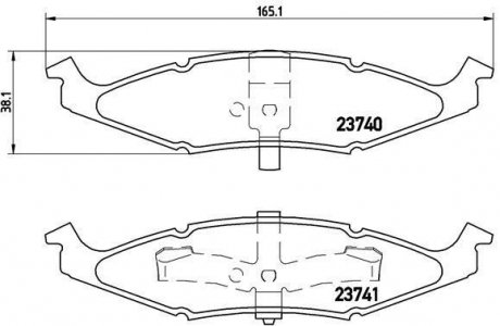 Тормозные колодки, дисковый тормоз (набор) BREMBO P11009 (фото 1)