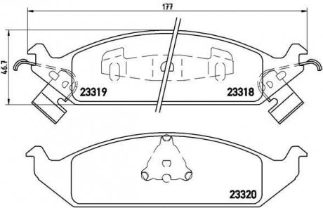 Тормозные колодки, дисковый тормоз (набор) BREMBO P11011 (фото 1)