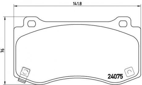 Гальмівні колодки, дискове гальмо (набір) BREMBO P11023 (фото 1)