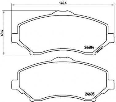 Тормозные колодки, дисковый тормоз (набор) BREMBO P11025