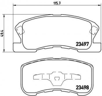 Тормозные колодки, дисковый тормоз (набор) BREMBO P16008 (фото 1)