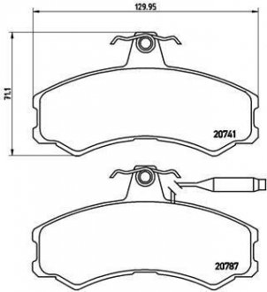 Тормозные колодки, дисковый тормоз (набор) BREMBO P23022