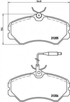 Тормозные колодки, дисковый тормоз (набор) BREMBO P23023 (фото 1)