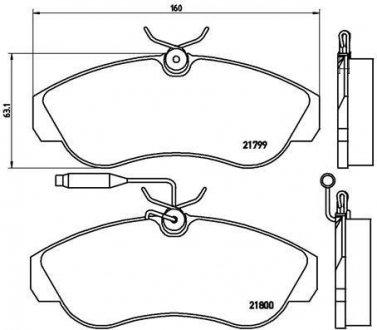 Тормозные колодки, дисковый тормоз (набор) BREMBO P23069