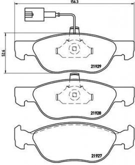 Тормозные колодки, дисковый тормоз (набор) BREMBO P23070 (фото 1)