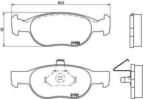 Тормозные колодки, дисковый тормоз (набор) BREMBO P23073