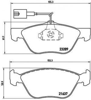 Тормозные колодки, дисковый тормоз (набор) BREMBO P23077