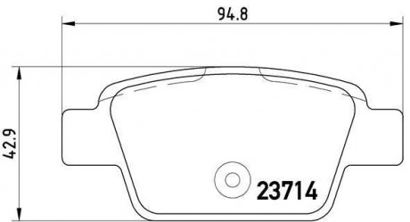 Гальмівні колодки, дискове гальмо (набір) BREMBO P23080