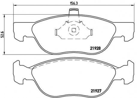 Гальмівні колодки, дискове гальмо (набір) BREMBO P23081 (фото 1)